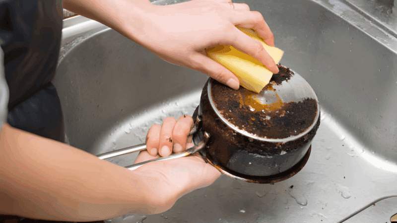 Como limpar panela queimada sem esforço