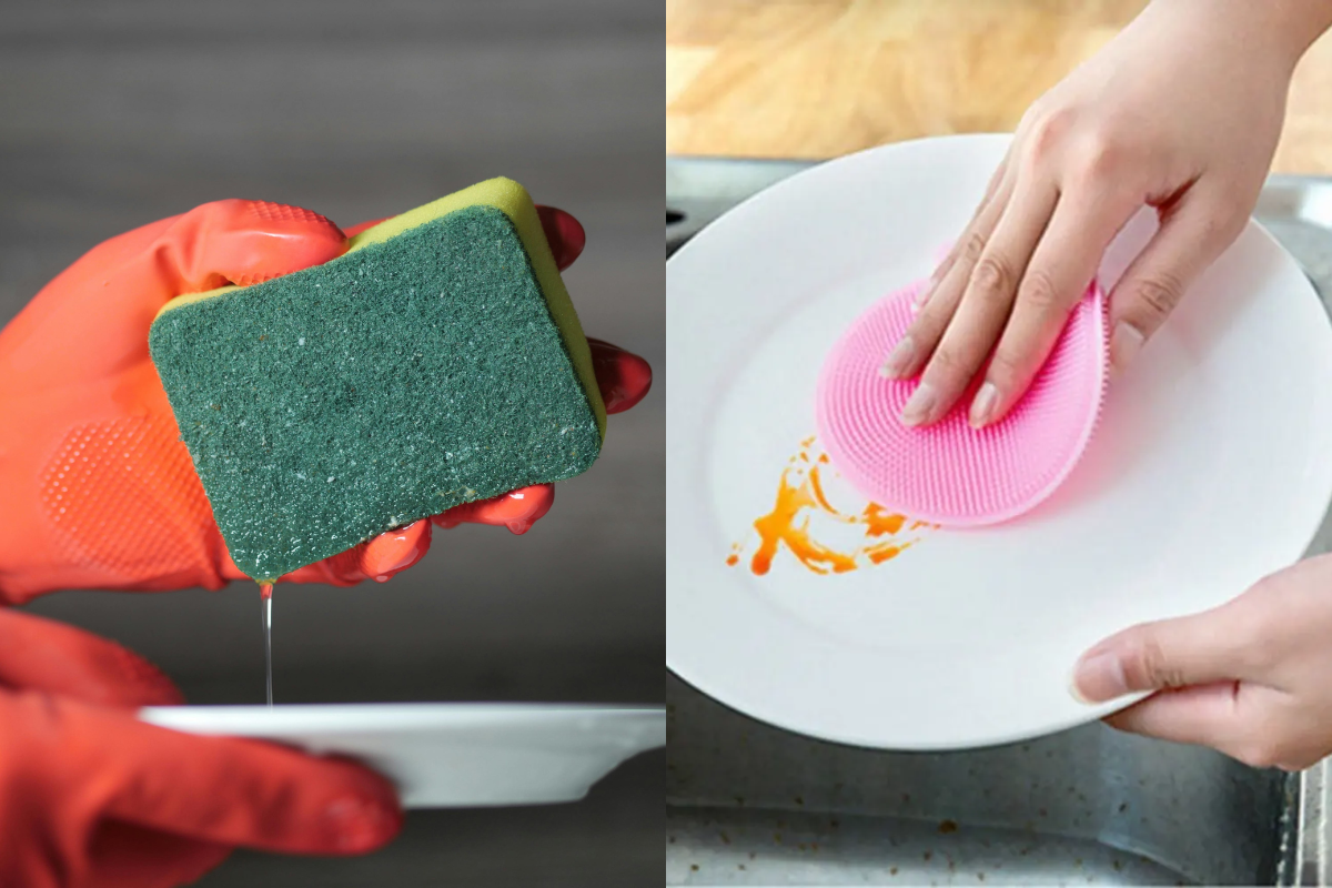 O que é melhor: esponja comum ou de silicone para lavar louça?