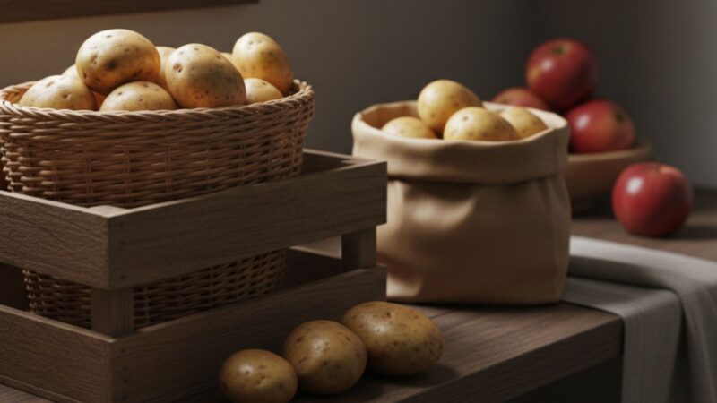 Qual é a melhor forma de armazenar batatas?