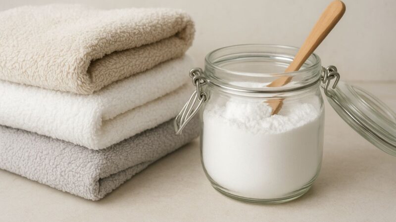 O segredo do bicarbonato para deixar toalhas macias