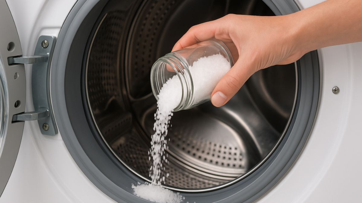 Este truque com sal pode salvar sua máquina de lavar e você não sabia