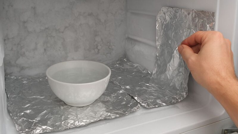 Truque com papel alumínio para descongelar o freezer