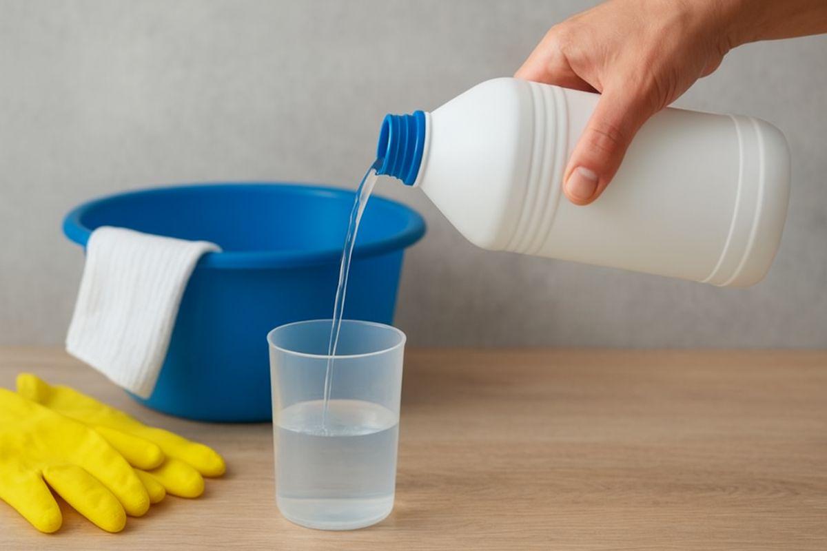 O jeito certo de usar água sanitária na limpeza