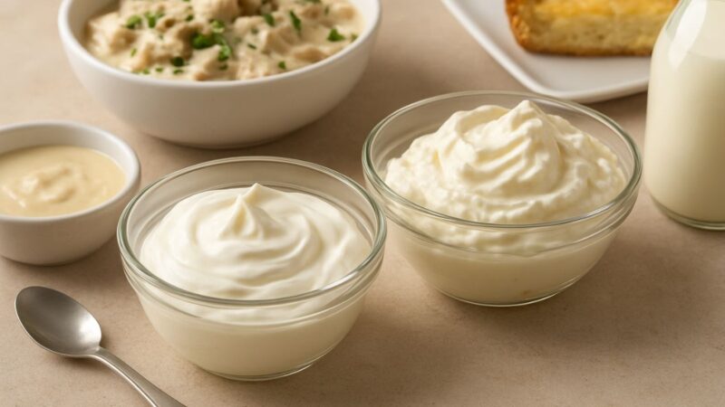 Diferenças entre creme de leite e nata e quando usar cada um