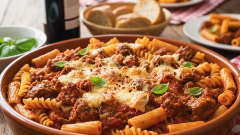 Macarronada especial para o almoço de domingo