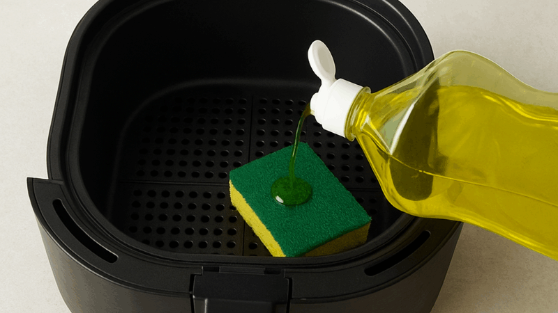 Pode usar detergente na air fryer? 