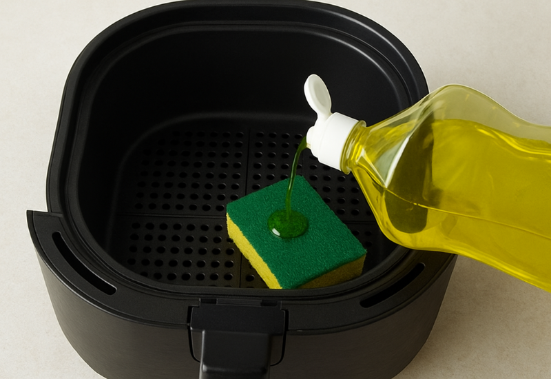 Pode usar detergente na air fryer?
