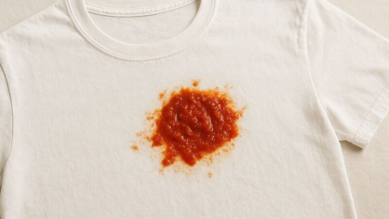 Como remover manchas de molho de tomate da roupa