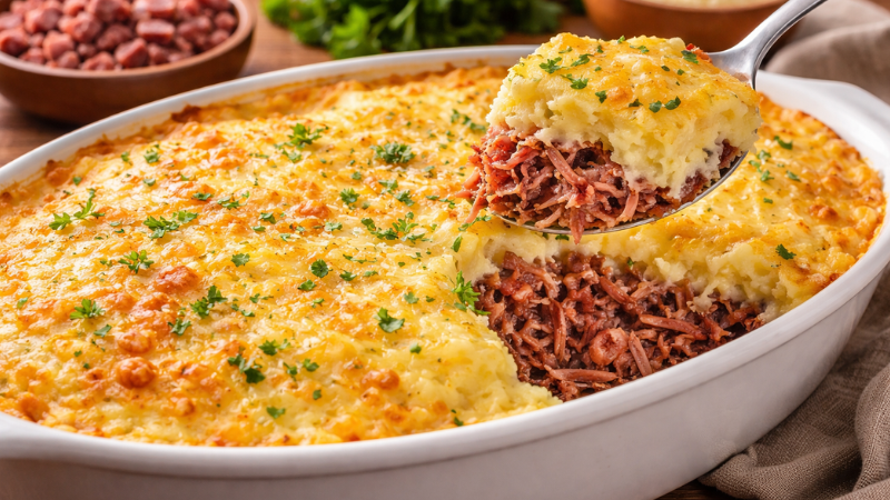 Como fazer escondidinho de carne seca