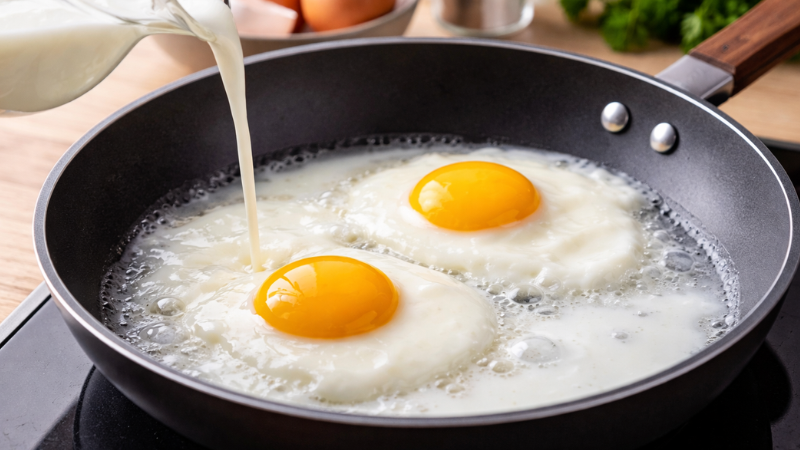 Leite na frigideira para fritar ovos? Entenda como funciona esse truque