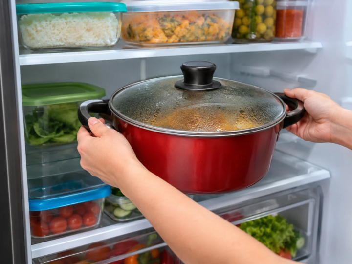 É seguro guardar panela com comida na geladeira?